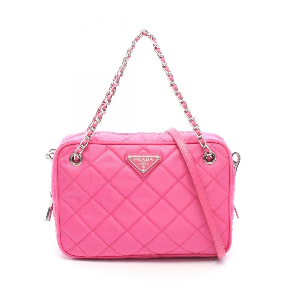 Prada quilted Tessuto shoulder bag vibrant pink